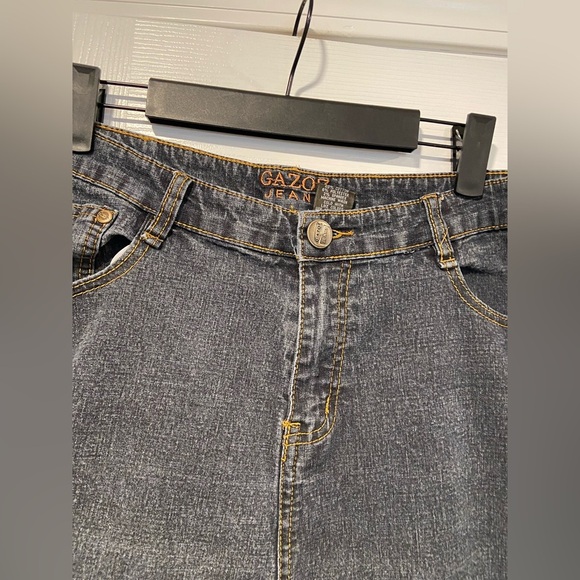 Gazoz Size 16 Embroidered Pocket Zip Up Ramie Cotton Stretch Cropped Jeans - Picture 8 of 11